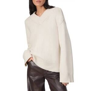 NEW RAG & BONE danica v-neck sweater in ivory